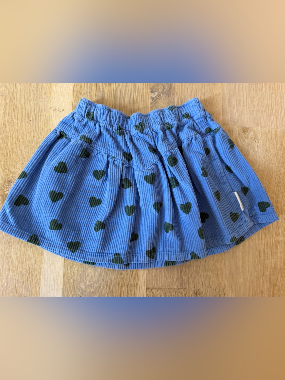 Piupiuchick Blue Heart Print Corduroy Skirt